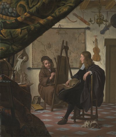 Autoportret artysty w jego pracowni autorstwa Michiel van Musscher