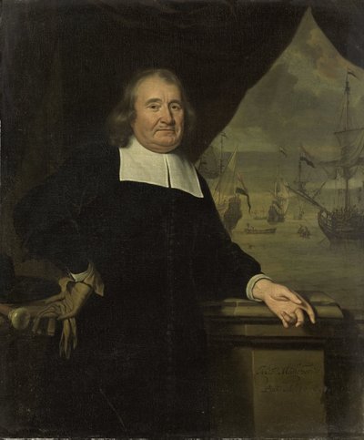 Portret kapitana lub właściciela statku autorstwa Michiel van Musscher
