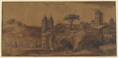 Widok na SS Trinità dei Monti w Rzymie autorstwa Michiel van Overbeek