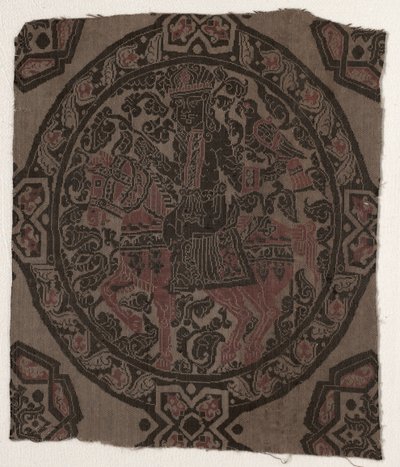 Fragment z królem sokolnika jeździeckiego, Iran lub Irak, okres Abbasydów autorstwa Middle Eastern
