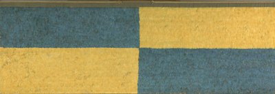 Panel z prostokątami z niebieskiego i żółtego pióra, ok. 1900 r. 650-850 n.e. (pióra (niebieska i złota ara), tkanina bawełniana i tkanina z włókien wielbłądowatych) autorstwa Middle Horizon Epoch 2A