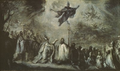 Objawienie św. Augustyna autorstwa Miguel Jacinto Meléndez