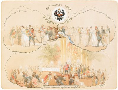 Bal w Sali Heraldycznej w Pałacu Zimowym, 1889 autorstwa Mihaly von Zichy