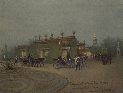 Przybycie Alicji, księżnej Hesji, do Liwadii w dniu 10 października 1894, 1895 autorstwa Mihaly von Zichy
