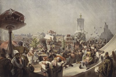 Festiwal folklorystyczny w połowie XIX wieku w Rosji autorstwa Mihaly von Zichy