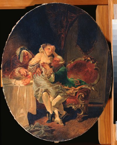 Uwodziciel - obraz Mihaly Zichy (1827-1906), olej na płótnie autorstwa Mihaly von Zichy