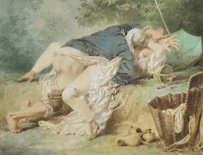Kochankowie w parku, 1865 autorstwa Mihaly von Zichy