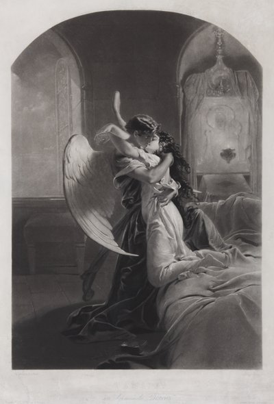 Tamara i Demon. Ilustracja do wiersza „Demon” Michaiła Lermontowa, ok. 1930 r. 1880 autorstwa Mihaly von Zichy