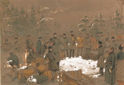 Polowanie na niedźwiedzie cara Aleksandra II, 1872. autorstwa Mihaly von Zichy
