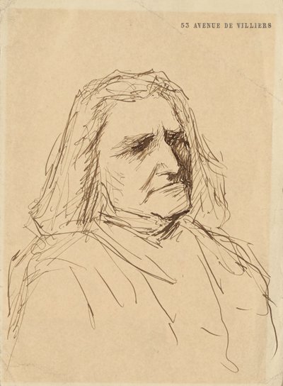 Portret Franciszka Liszta 1811-1886, lata 80. XIX wieku. autorstwa Mihály Munkácsy