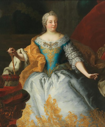 Portret cesarzowej Marii Teresy, królowej Węgier i Czech, z koroną czeską. autorstwa Mijtens