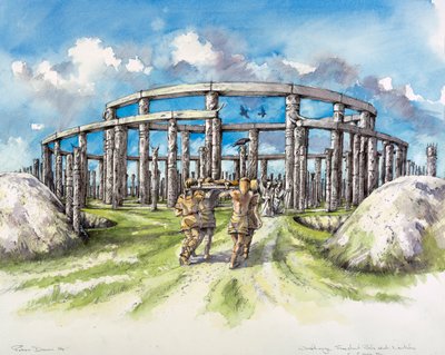 Woodhenge, ok. 25 wiek pne, ok. 1990-2010 autorstwa Mike Seaforth