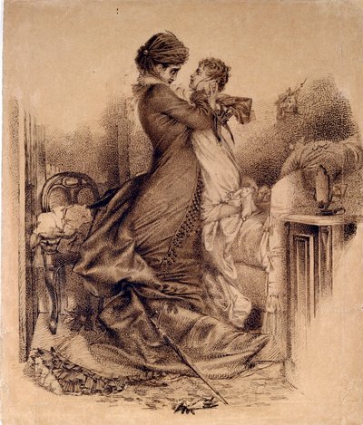 Anna Karenine avec son fils - Ilustracja do powieści "Anna Karenine" Leona Tołstoja autorstwa Mikhail Aleksandrovich Vrubel