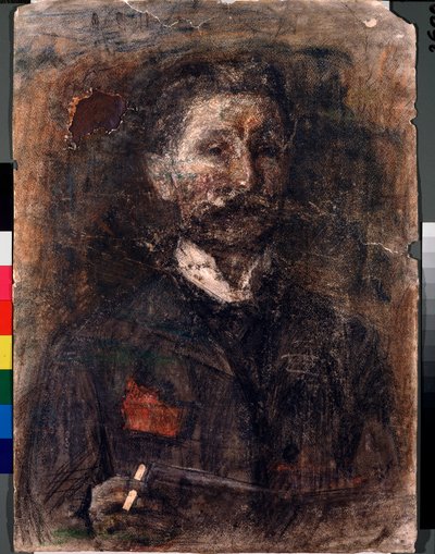 Autoportret (Autoportret) - Praca Michaiła Aleksandrowicza Vrubela (Vrubel) (1856-1910), węgiel, pastel i sangwina na tekturze autorstwa Mikhail Aleksandrovich Vrubel