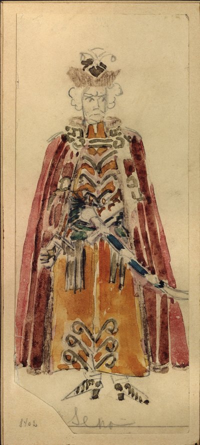 Projekt kostiumów do opery Mazepa P.I. Czajkowski autorstwa Mikhail Aleksandrovich Vrubel