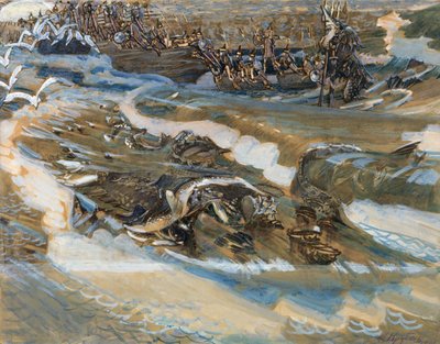 Ilustracja do bajki o carze Saltanie A. Puszkina, 1901 autorstwa Mikhail Aleksandrovich Vrubel