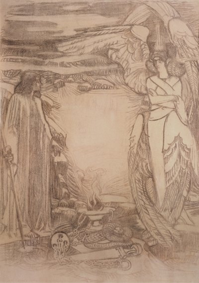 Ilustracja do wiersza Prorok A. Puszkina, 1905 autorstwa Mikhail Aleksandrovich Vrubel