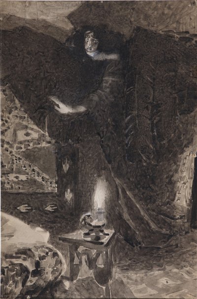 Ilustracja do wiersza Demon Michaiła Lermontowa, 1890-1900 autorstwa Mikhail Aleksandrovich Vrubel