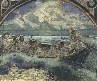Jezus chodzi po wodzie, 1890 autorstwa Mikhail Aleksandrovich Vrubel