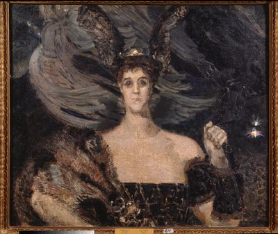 Walkiria, portret artysty i patronki hrabiny Marii Tenishevy (Walkiria, portret artysty i patronki hrabiny Marii Tenisheva) - Obraz Michaiła Aleksandrowicza Vrubela (Vrubel) (1856-1910), olej na płótnie autorstwa Mikhail Aleksandrovich Vrubel