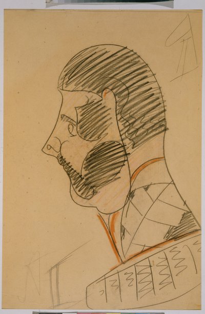 Cesarz Rosji Aleksander II (1818-1881) - Rysunek Michaiła Aleksandrowicza Wrubla (Vrubel) (1856-1910), ołówek i sangwina na papierze, 47,8x33,5 cm - Cesarz Aleksander II, Ołówek, sangwina na papierze Michaiła Aleksandrowicza Wrubla - Państwowa Muza Rosyjsk autorstwa Mikhail Aleksandrovich Vrubel