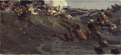 Gra na najadach i trytonach, 1899 autorstwa Mikhail Aleksandrovich Vrubel
