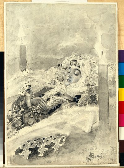 Tamara w trumnie autorstwa Mikhail Aleksandrovich Vrubel