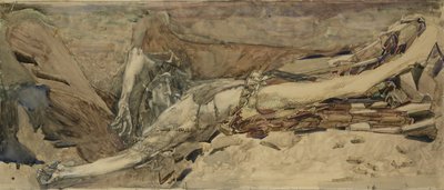 Demon przygnębiony, 1901 autorstwa Mikhail Aleksandrovich Vrubel