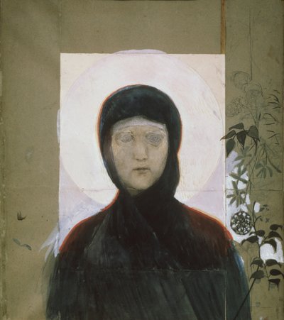 Dziewica, 1884-1885 autorstwa Mikhail Aleksandrovich Vrubel