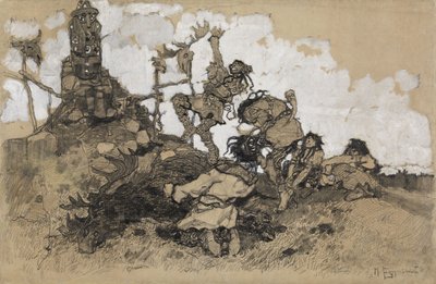 Oddawanie czci bożkom autorstwa Mikhail Dmitrievich Ezuchevsky