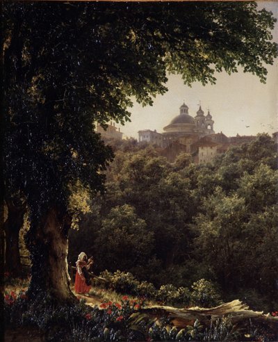 Ariccia pod Rzymem, 1836 autorstwa Mikhail Ivanovich Lebedev