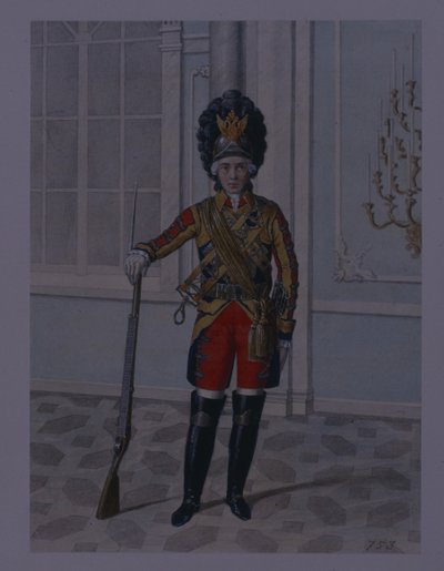 Oficer Pułku Kawalerii Strażników Życia w latach 1764-1796, początek lat 40. XIX wieku autorstwa Mikhail Ivanovich Terebenev