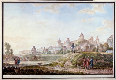 Widok fortecy Tighina w Benderach w Mołdawii - Akwarela na papierze Michaiła Matwiejewicza Iwanowa (1758-1823) autorstwa Mikhail Matveevich Ivanov