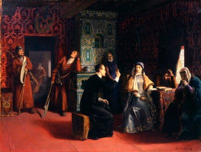Marina Mniszech z ojcem aresztowanym, 1883 r. autorstwa Mikhail Petrovich Klodt