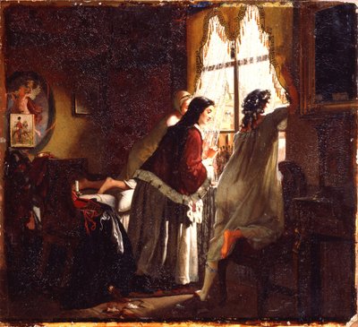 Ilustracja do wiersza Żona skarbnika Tambowa wg M. Lermontowa, 1862 autorstwa Mikhail Petrovich Klodt Baron