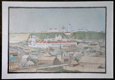 Widok na Tobolsk, lata 50. XIX wieku autorstwa Mikhail Stepanovich Znamensky