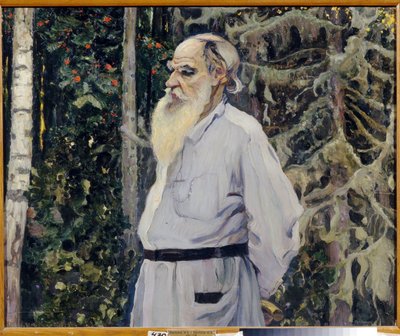 Portret pisarza Lwa N. Tołstoja (1828-1910) (Portret autora Lwa N. Tołstoja). Obraz Michaiła Wasiljewicza Niestierowa (1862-1942), olej na płótnie autorstwa Mikhail Vasilievich Nesterov