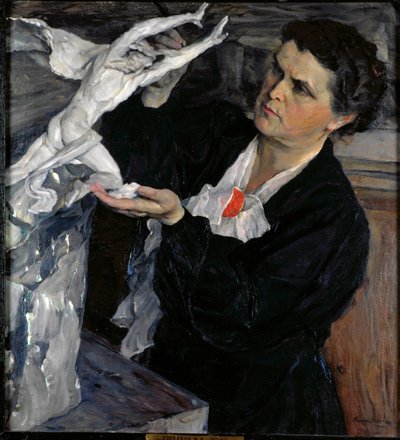 Portret rzeźbiarza Vera Mukhina (Mukhina) (1889-1953). Malarstwo Michaiła Wasyliewicza Niestierowa (1862-1942), olej na płótnie autorstwa Mikhail Vasilievich Nesterov