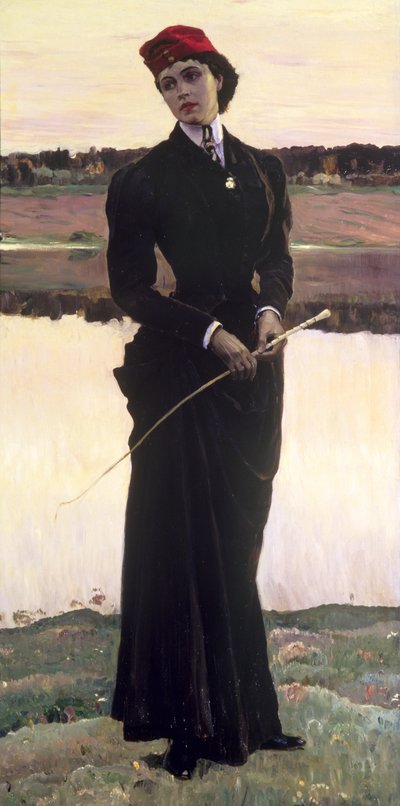 Portret Olgi Nesterowej lub, Kobieta w habitacie, 1906 autorstwa Mikhail Vasilievich Nesterov