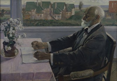 Portret fizjologa, psychologa i lekarza Iwana P. Pawłowa 1849-1936, 1935 autorstwa Mikhail Vasilievich Nesterov