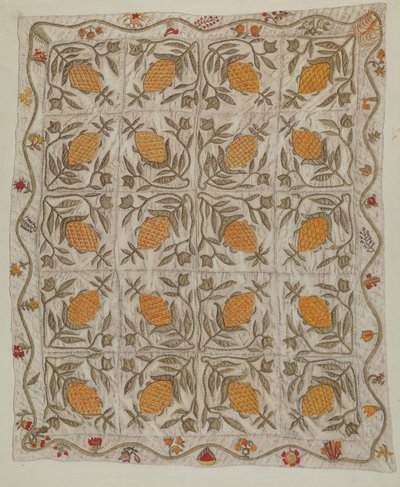 Kołdra ananasowa autorstwa Mildred E. Bent