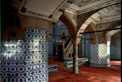 Widok wnętrza meczetu Rustema Paszy (1560-1564) autorstwa Mimar Sinan