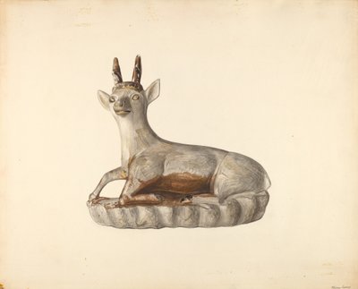 Figurka jelenia, ok. 1900 r. 1938. autorstwa Mina Lowry
