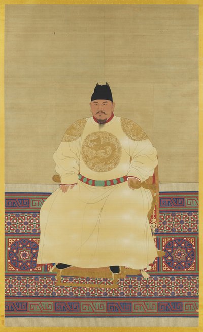 Siedzący portret cesarza Ming Taizu (jedwab) autorstwa Ming Dynasty Chinese School