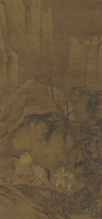 Podróżnik na koniu z obsługą autorstwa Ming Dynasty Chinese School