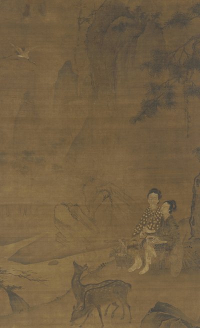 Nieśmiertelne samice zbierające zioła autorstwa Ming Dynasty Chinese School