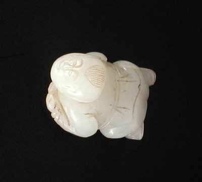 Figura chłopca, dynastia Ming (1368-1644) (nefryt) autorstwa Ming Dynasty Chinese School