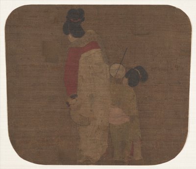 Dama i dzieci (liść albumu; tusz i kolor na jedwabiu) autorstwa Ming Dynasty Chinese School
