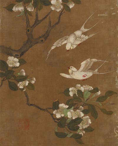 Dziesięć zdjęć ptaków i kwiatów (kolor na jedwabiu) autorstwa Ming Dynasty Chinese School