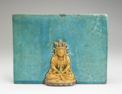Płytka z figurą Buddy Amitabhy (ceramiczna) autorstwa Ming Dynasty Chinese School